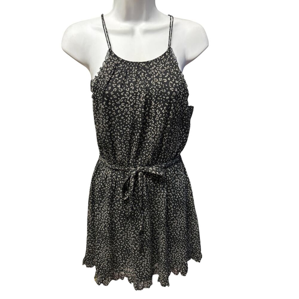 Abercrombie & Fitch Printed Mini Dress NWT Size XS Black Belted Lace Casual